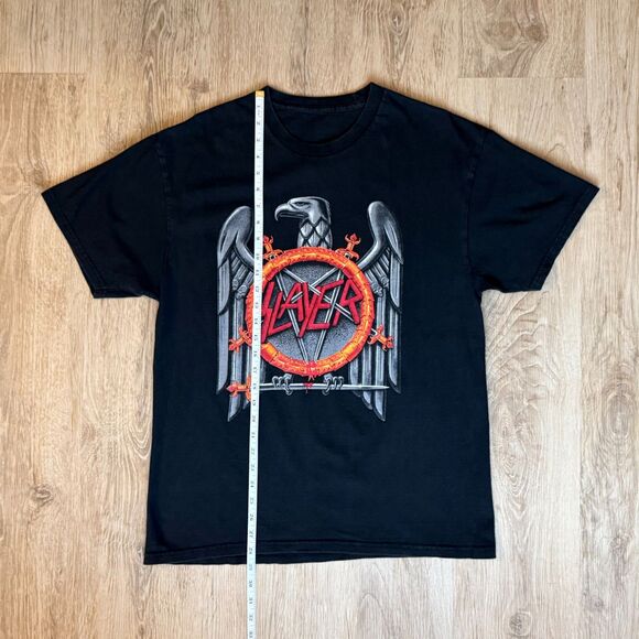 Slayer Graphic T-Shirt Eagle Emblem Black Red Gray Large Metal Band Tee - Picture 4 of 4